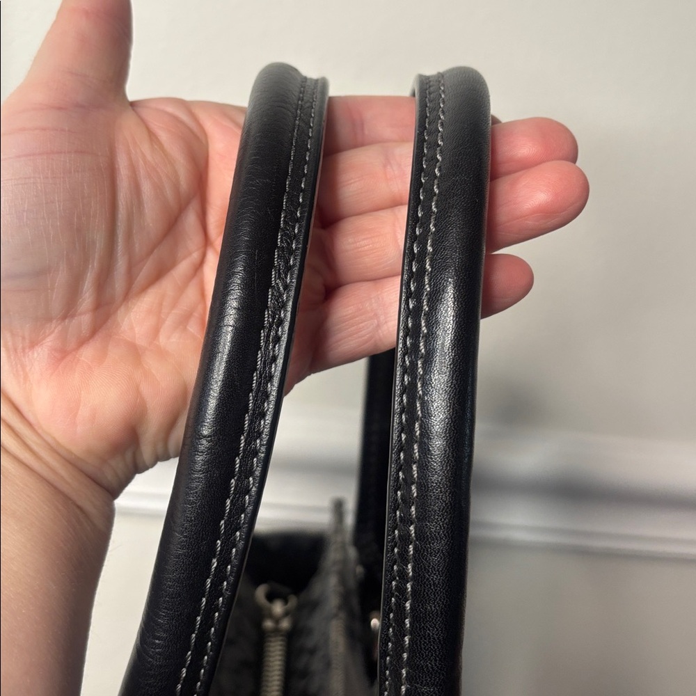 Coach Signature Canvas Shoulder Bag in Black and Gray - Picture 8 of 16